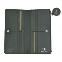 Πορτοφόλι δερμάτινο γυναικείο πλεκτό πράσινο 7 Dots Orion Forest Green