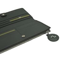 Πορτοφόλι δερμάτινο γυναικείο πλεκτό πράσινο 7 Dots Orion Forest Green