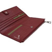 Πορτοφόλι δερμάτινο γυναικείο βυσσινί  7 Dots Venus Lizard Print Bordeaux