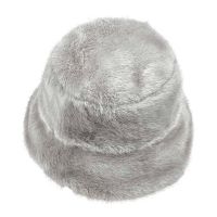 Women's Winter Synthetic Fur Bucket Hat Grey