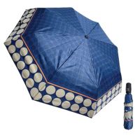 Automatic Open - Close Folding Umbrella Guy Laroche Polka Dots Royal Blue