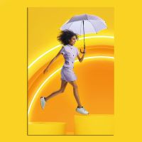 Ομπρέλα μεγάλη αυτόματη πουά λιλά Knirps Stick Umbrella A.760 Automatic Dot Art Lavender