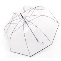Ομπρέλα μεγάλη, γυναικεία χειροκίνητη διάφανη καμπάνα Knirps Manual Stick Umbrella C.760 Transparent