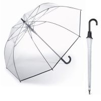 Long Automatic Windproof Transparent Escort Umbrella Happy Rain Golf AC Clear Black