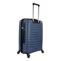 Βαλίτσα σκληρή μεσαία επεκτάσιμη μπλε με 4 ρόδες Rain RB80134 65cm