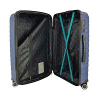 Βαλίτσα σκληρή μεγάλη επεκτάσιμη μπλε με 4 ρόδες Rain RB80134 75cm