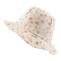 Girls Cotton Floppy Floral Hat Sterntaler Ecru