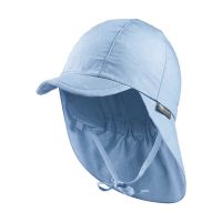 Summer Cotton Cap With Neck Cover And UV Protection Sterntaler Light Blue