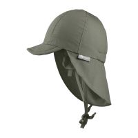 Summer Cotton Cap With Neck Cover And UV Protection Sterntaler Khaki