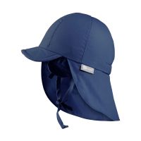 Summer Cotton Cap With Neck Cover And UV Protection Sterntaler Dark Blue