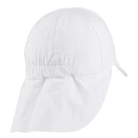 Kids' Summer Cotton Cap With Neck Cover And UV Protection Sterntaler White
