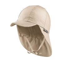 Summer Cotton Cap With Neck Cover And UV Protection Sterntaler Beige