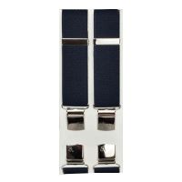 Τιράντες ανδρικές ελαστικές μονόχρωμες σκούρο μπλε Victoria 36 mm