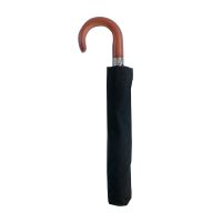 Automaric Folding Umbrella With Wooden Crook Handle Guy Laroche 8109 Black
