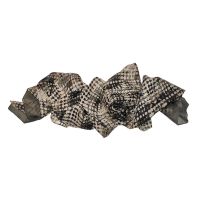 Φουλάρι στενόμακρο μεταξωτό γκριζόμαυρο εμπριμέ