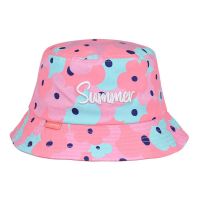 Girl's Summer Cotton Bucket Hat Floral Pink