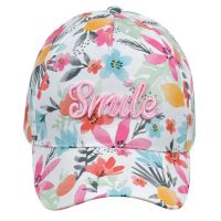 Girl's Summer Cap Smile With Flowers