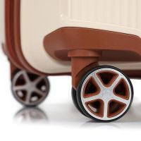 Βαλίτσα σκληρή μεγάλη  επεκτάσιμη εκρού με 4 ρόδες Dielle 190 70 cm