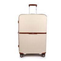 Large Hard Expandable Luggage 4 Wheels Dielle 190 70 cm Ecru