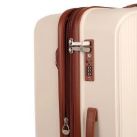 Βαλίτσα σκληρή μεγάλη  επεκτάσιμη εκρού με 4 ρόδες Dielle 190 70 cm