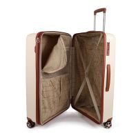 Βαλίτσα σκληρή μεγάλη  επεκτάσιμη εκρού με 4 ρόδες Dielle 190 70 cm