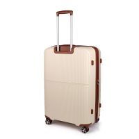 Βαλίτσα σκληρή μεγάλη  επεκτάσιμη εκρού με 4 ρόδες Dielle 190 70 cm