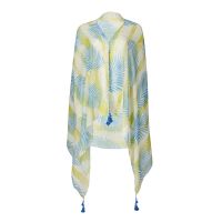 Women's Summer Floral Stole Sky Blue / Lime
