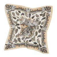 Women's Square Printed Paisley Scarf Beige