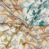 Φουλάρι τετράγωνο μπεζ εμπριμέ φλοράλ Iris