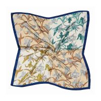 Women's Square Floral Printed Scarf Ecru / Beige