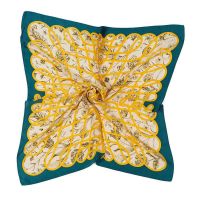 Women's Square Floral Printed Scarf Ecru / Yellow