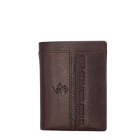 Men's Leather Vertical Wallet - Cardholder  Beverly Hills Polo Club Line Brown BH-1566