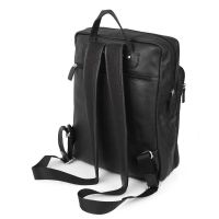 Σακίδιο πλάτης επαγγελματικό δερμάτινο μαύρο Beverly Hills Polo Club Denver Backpack BH-8473 Black