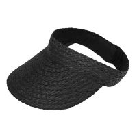 Καπέλο γείσο γυναικείο ψάθινο μαύρο  Women's Straw Visor Black
