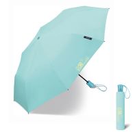 Ομπρέλα  σπαστή αυτόματη αντηλιακή σιέλ Happy Rain