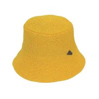 Καπέλο γυναικείο ψάθινο κίτρινο Women's Straw Bucket Hat Yellow