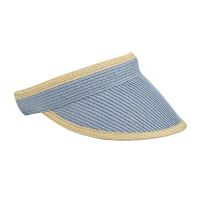 Καπέλο γείσο πιάστρα ψάθινο σιέλ  Women Straw Visor Hat