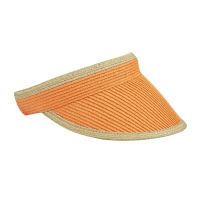 Καπέλο γείσο πιάστρα ψάθινο πορτοκαλί  Women Straw Visor Hat