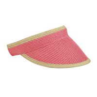 Καπέλο γείσο πιάστρα ψάθινο ροζ  Women Straw Visor Hat