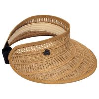 Καπέλο γείσο γυναικείο ψάθινο καμηλό  Women's Straw Visor Camel