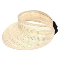 Καπέλο γείσο γυναικείο ψάθινο μπεζ  Women's Straw Visor Beige