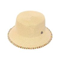Women's Summer Straw Bucket Hat Beige