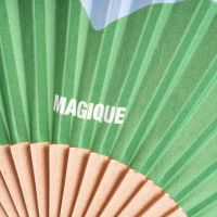 Βεντάλια γυναικεία ξύλινη λουλούδι Helio Ferretti Magique Green