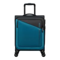 Βαλίτσα καμπίνας με τέσσερεις ρόδες μαύρο / μπλε American Tourister Daring Dash Softside Spinner luggage 55/20