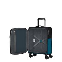 Βαλίτσα καμπίνας με τέσσερεις ρόδες μαύρο / μπλε American Tourister Daring Dash Softside Spinner luggage 55/20