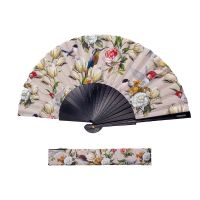 Βεντάλια ξύλινη μπεζ  φλοράλ  Cedon Alcyone