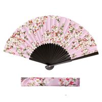 Βεντάλια ξύλινη ροζ με φλοράλ μοτίβο Cedon Cherry Blossom