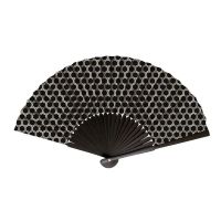 Βεντάλια ξύλινη ροζ γεωμετρικό μοτίβο Cedon Hexagon