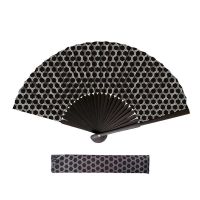 Βεντάλια ξύλινη ροζ γεωμετρικό μοτίβο Cedon Hexagon