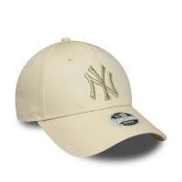 Women's Summer Cotton Cap New York Yankees New Era 9 Forty Metallic Logo Ecru